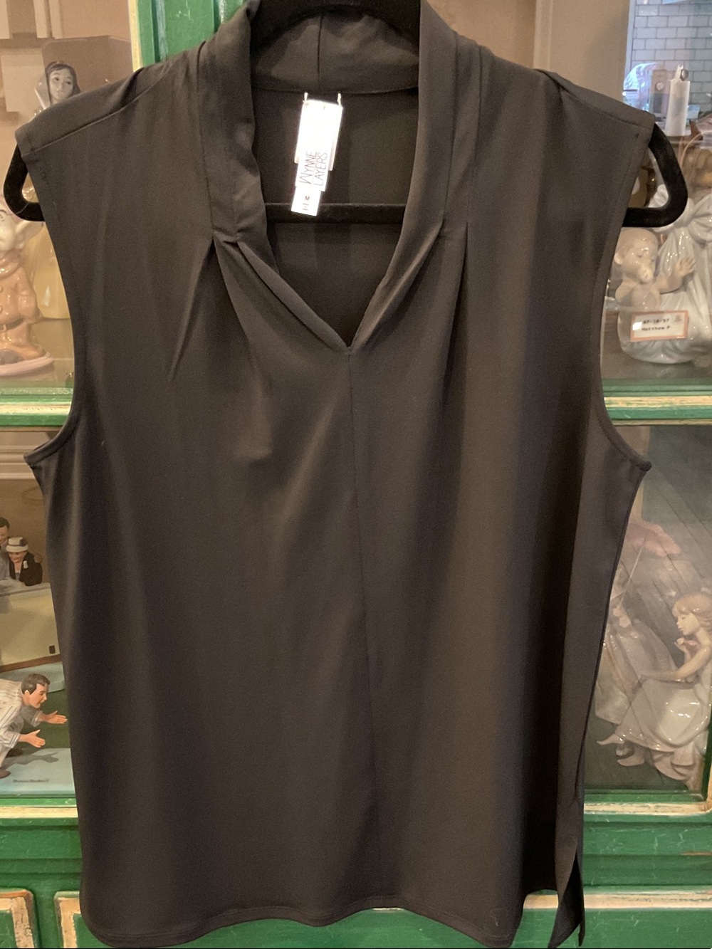 MarlaWynne Black Sleeveless V-Neck Top